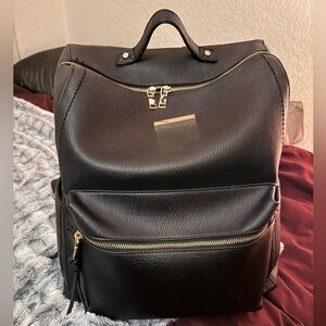 Poppy & Peonies Nomad Backpack Black with Gold Accents